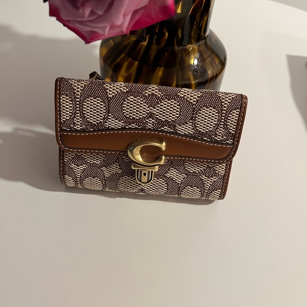 Coach Brown and White Wallets with Signature Monogram